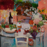 <em>Home,</em> 2019, 36 x 36 in, oil on canvas