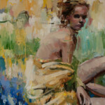 <em>Water's Edge,</em> 2019, 48 x 48 in, oil on canvas